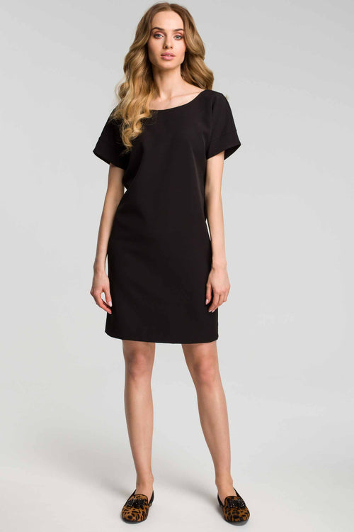 Mini Black Open Back Dress With A Bow - So Chic Boutique