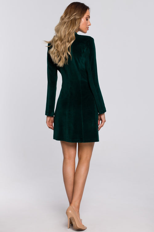 Mini Green Velvet Blazer Dress - So Chic Boutique