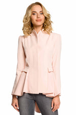 Powder Pink Seam Jacket With Asymmetric Back Hemline - So Chic Boutique