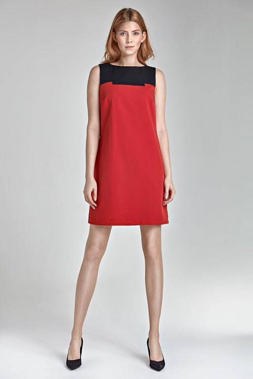 Mini Two Color Dress Red - So Chic Boutique
