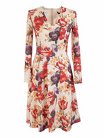 Floral A Line Dress With Side Pleats - So Chic Boutique
