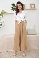 Beige Linen Wide Trousers - So Chic Boutique
