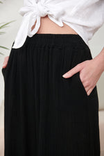 Black Linen Wide Trousers - So Chic Boutique