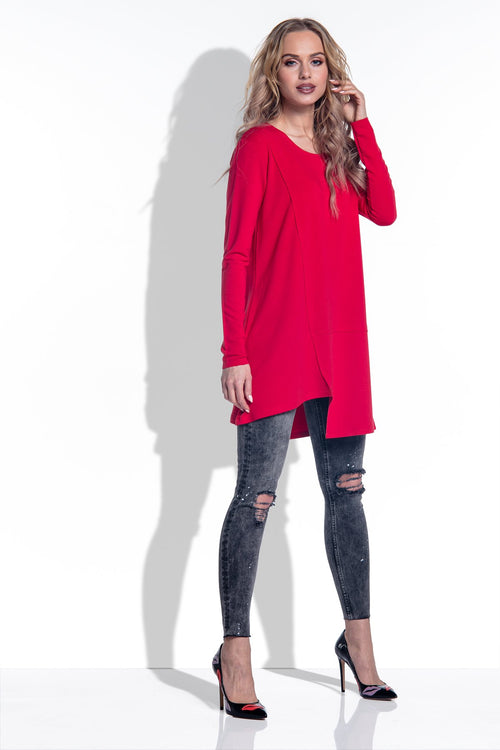Red Asymmetric Tunic - So Chic Boutique