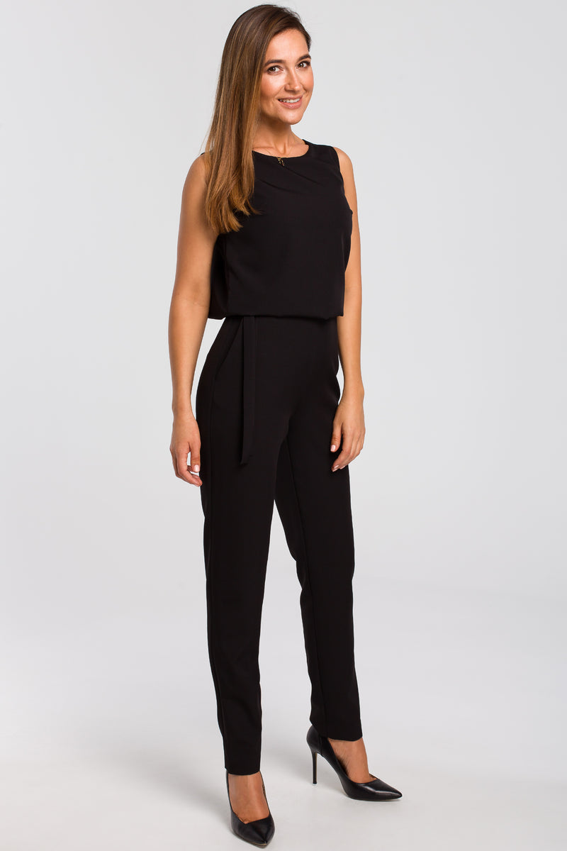 Lace Panel Black Jumpsuit - So Chic Boutique
