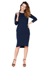 Navy Blue Tube Dress With Colourful Details - So Chic Boutique