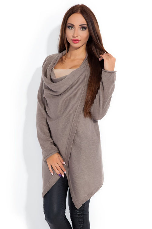 Knitted Wrap Short Cappuccino Cardigan - So Chic Boutique